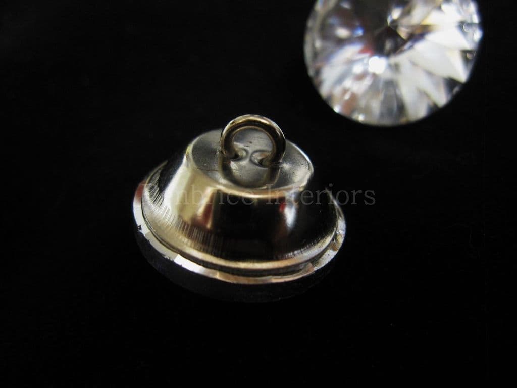 50 clear glass crystal buttons 25mm diameter Upholstery sewing trim